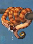 2014 amber_eyes autofellatio big_penis brown_scales cloaca coiling cum cum_drip cum_in_mouth cum_in_own_mouth cum_inside cum_on_penis cum_string dripping erection feral forked_tongue futanari gay half-closed_eyes male masturbation on_branch oral orgasm original penis reptile ring scalie snake solo tongue tongue_wrap tree tyelle_niko