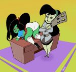  ass black_hair crossover danny_phantom desiree disney funny ghost green_skin justindurden kim_possible long_hair miss_go paddle school_girl shego teacher 