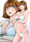  1girl alluring auburn_hair avataro_sentai_donbrothers bikini blue_eyes iwa sononi super_sentai white_bikini 