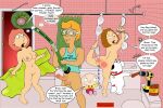 anal_beads anthony_(family_guy) bondage brian_griffin erect_nipples erect_penis family_guy funny_dialogue hot_dogs large_breats leg_lift lois_griffin meg_griffin nude_female nude_male power_tools shaved_pussy shocked stewie_griffin suspended tied_with_bras