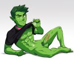 artist_request beast_boy bottomless dc_comics garfield_logan male male_only male_pubic_hair nipples penis pubic_hair shirt shirt_lift tagme teen_titans yaoi