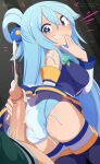 /// 1boy 1girl 2018 aqua_(konosuba) artist_name artist_signature blue_eyes blue_hair blush boots breasts buttjob cum cum_on_ass cum_on_body cum_on_lower_body cum_on_shoulder cum_on_upper_body dated detached_sleeves diaper ejaculation erection eyebrows_visible_through_hair female_focus from_behind hair_between_eyes high_resolution indoors kono_subarashii_sekai_ni_shukufuku_wo! laughing long_hair looking_at_viewer looking_back male medium_breasts merunyaa mouth_crack patreon_username penis penis_on_ass pixiv_username satou_kazuma semen semen_on_ass semen_on_body semen_on_lower_body semen_on_upper_body skirt smile solo_focus stockings tekoki thigh_high_boots tied_hair upskirt