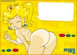 1girl 2014 ass big_ass big_butt blonde blonde_hair breasts butt earrings eyebrows eyelashes female female_human female_only game gif human human_only lipstick mario_(series) nintendo nipples nude pink_lipstick ponytail princess_peach sakurakasugano slap spank spanked spanking super_mario_bros. tan tan_line thick thick_ass video_games