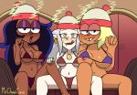 bikini carol_kincaid cartoon_network couch crossover disney disney_channel eda_clawthorne female_only milf mind_control mr._chase_comix nipple_slip ok_k.o.!_let's_be_heroes smile the_owl_house tongue_out wilhamena