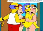  bottomless breasts chris_griffin crossover family_guy kirk_van_houten lois_griffin luann_van_houten puffy_pussy the_simpsons uso_(artist) vaginal 