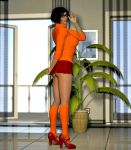 3d glasses high_heels panties reflection scooby-doo skirt sweater velma_dinkley