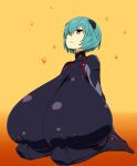 blue_hair gigantic_breasts neon_genesis_evangelion plugsuit rei_ayanami sannyf_(artist)