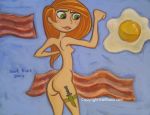  ass bacon bart_boss disney eggs flat_chest kim_possible kimberly_ann_possible knife nude sideboob 