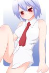 blue_hair bottomless dress_shirt kotonomiya_yuki kurappii necktie no_panties shirt suigetsu