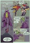  1boy 1girl ass barbara_gordon batgirl batman_(series) breasts comic dc_comics devil_hs dick_grayson female male robin text the_joker thong 