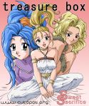 3girls ayla_(chrono_trigger) big_breasts chrono_trigger cutepet female hentai lesbian long_hair marle schala treasure_box:_sweet_sacrifice yuri