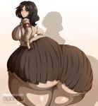 attack_on_titan bedroom_eyes black_hair brown_eyes brown_hair dat_ass gigantic_ass naughty_face okioppai pieck_finger smirk