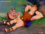 cartoonvalley.com disney erect_penis helg_(artist) hercules hercules_(character) large_breasts philoctetes sleeping watermark web_address web_address_without_path yaoi