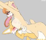 1girl 2022 anthro ass big_breasts blush breasts brown_eyes brown_eyeshadow canine canine_humanoid closed_eyes cooliehigh dat_ass digital_media_(artwork) female_on_top fox furry furry_female furry_male furry_only grey_background hair lagomorph lagomorph_humanoid male male/female mammal mammal_humanoid mature_female miles_"tails"_prower milf no_humans nude nude nude_female on_top open_mouth orange_hair rabbit rabbit_humanoid sega sonic_the_hedgehog_(series) sucking_nipples sweat tagme tail tan_body vanilla_the_rabbit white_body white_sclera white_tipped_tail younger_male