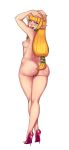 arms_up ass blonde_hair blue_eyes blush breasts colored female high_heels large_ass legoman lm_(legoman) long_hair looking_back nintendo nipples nude open_mouth pointy_ears princess_zelda round_ass shunori sideboob skyward_sword small_breasts smile solo standing the_legend_of_zelda zelda