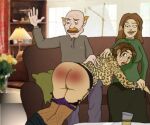  1girl 2girls1boy ass big_ass bitch exhibitionism family humiliation isabelle_cartoons_truestory_toons over_the_knee pervert red_ass slut spanking story true 