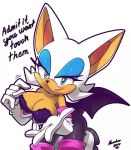  1girl big_breasts bra breast_hold breasts cleavage erect_nipples female female_only nancher rouge_the_bat sega solo sonic_*(series) sonic_the_hedgehog_(series) tagme 