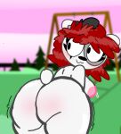  fat_ass glasses hat panda red_hair shy sonicdrawsxx wide_hips 