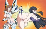  2_girls alternate_costume ass big_ass big_breasts bikini_armor breasts cosplay grimphantom impossible_clothes junketsu kill_la_kill kiryuuin_satsuki mankanshoku_mako medium_hair pantyhose revealing_clothes underwear 