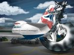  airliner airplane airport boeing_747 british_airways feline furry inanimate macro mechaphilia mechie penis sex snow_leopard snowll 