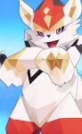 ashraely big_breasts cinderace furry white_fur