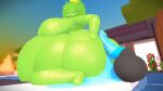  1boy 1girl big_penis cumflation hb_(hb_the_ender) hbtheender hyper_belly minecraft slimer_(stemingbunbun) 