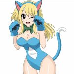 cat_ears cat_tail cosplay fairy_tail hfxpins lucy_heartfilia neko yellow_hair