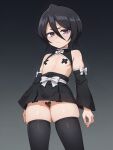  1girl ai_generated black_hair black_skirt bleach kuchiki_rukia medium_hair miniskirt nipple_tape pervert pervert_female rukia_kuchiki sex_invitation sexually_suggestive short_hair skirt small_breasts solo_female 