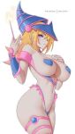  1girl big_breasts black_magician_girl blonde_hair magical_girl melowh micro_bikini solo tagme underboob yu-gi-oh! 