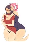  2_girls black_hair drunk embarrassed glasses lushhhh naughty_face one_piece pink_hair tashigi vinsmoke_reiju you_gonna_get_raped 