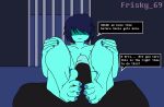 1boy 1girl 2022 2d artist_name black_body black_fur blue_body blue_skin breasts darkner deltarune deltarune_chapter_1 dialogue digital_media duo english_text feet female_focus female_human foot_fetish footjob frisky_69 furry furry_male glans goat hair hair_over_eyes hetero highres human human_focus kris_(dark_world_form)_(deltarune) kris_(deltarune) kris_(female)_(deltarune) male male/female male_anthro male_anthro/female_human male_pov mating_press outercourse penetration penis pov ralsei ralsei_with_black_fur sex short_hair solo_focus straight text text_box top_ralsei twitter_username undertale_(series) unseen_male_face video_game_character video_games