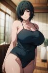 1girl 1girl 1girl ai_generated alternate_breast_size bare_legs bare_shoulders bare_thighs big_breasts big_breasts black_hair blue_eyes blush breasts chainsaw_man eyepatch female_only himeno_(chainsaw_man) hourglass_figure huge_breasts light-skinned_female light_skin long_hair looking_at_viewer nai_diffusion no_bra panties pinup ringohanbagu sagging_breasts shoulder_length_hair smile solo_focus stable_diffusion tank_top thick_thighs thighs underwear voluptuous voluptuous_female watermark