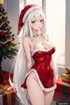 1girl ai_generated anime christmas christmas_outfit christmas_tree echidna_(re:zero) female_only re:zero_kara_hajimeru_isekai_seikatsu santa_costume santa_hat solo_female trynectar.ai