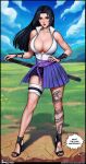 1girl aroma_sensei black_eyes black_hair female_only genderswap genderswap_(mtf) naruto naruto_shippuden sasuke_uchiha sasuko sexy sword tattoo