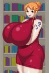  belly_bulge brown_eyes coresix gigantic_ass gigantic_breasts nami nami_(whole_cake_island) one_piece one_piece:_whole_cake_island_arc orange_hair tattoo voluptuous 