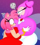 2girls 3barts amy_rose big_breasts breast_grab breasts female female/female female_only groping_breasts huge_breasts lumina_flowlight massive_breasts sega sonic_shuffle sonic_the_hedgehog_(series) yuri