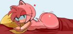 1girl amy_rose anthro ass bed bed_sheet bedroom_eyes big_ass blanket breasts butt_jiggle completely_naked completely_nude completely_nude_female dat_ass female female_only fiinel furry heart hedgehog laying_down laying_on_bed laying_on_stomach light-skinned_female light_skin lipon_note looking_at_viewer nude pillow pillow_grab pink_fur sega smile solo solo_female solo_focus sonic_the_hedgehog_(series) tail