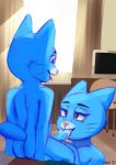 1boy 1girl 2021 absurd_res age_difference anthro anthro_on_anthro anthro_penetrated anthro_penetrating anthro_penetrating_anthro ass blue_body blue_fur cartoon_network cub domestic_cat duo felid feline felis fellatio female_penetrated fur furry genitals gumball_watterson hand_on_knee hand_on_leg high_res incest inside ionai male male/female male_penetrating male_penetrating_female mammal mature_anthro mature_female milf mother_&_son mother_and_child nicole_watterson nude older_female older_penetrated oral oral_penetration parent parent_and_child penetration penile penis sex sitting son the_amazing_world_of_gumball tongue tongue_out young younger_male