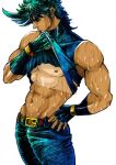 1boy 1girl battle_tendency exposed_nipples jojo's_bizarre_adventure joseph_joestar male male_nipples male_only muscular_male solo_male unknown_artist white_background