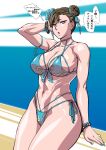  1girl 1girl 1girl asian asian_female big_breasts bikini brown_hair chun-li female_focus female_only high_res long_hair makinaru mature mature_female solo_female solo_focus street_fighter video_game_character video_game_franchise 