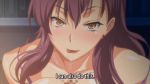 big_breasts breasts caption gif hair nipples paizuri penis purple_hair tongue