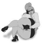 1girl anus ass big_ass blonde_hair blue_eyes female_only gaping_anus glasses grabbing_own_ass high_heels hips huge_ass huge_breasts kolin neck_tie pussy pussy spread_anus spread_ass street_fighter street_fighter_v vaginal_penetration wide_hips