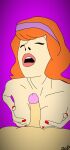 breast_hold closed_eyes daphne_blake diadem eyelashes holding_breasts light-skinned_female light_skin lipstick nail_polish nude orgasm_face paizuri pov red_nails scooby-doo zoolt