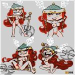  1girl axe barbara_(rayman) barbarian hentai_boy nude rayman_legends 