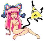 1girl bill_cipher female giffany gravity_falls pink_hair solo sprites thecrazypartyco yandere