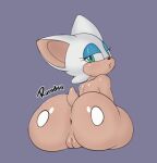 1girl anthro anus ass big_ass blush chiropteran dat_ass fur genitals gif green_eyes mammal nude pussy rouge_the_bat ruruduu sega short_playtime sonic_the_hedgehog_(series) spread_anus spreading white_body white_fur