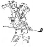 casey_jones gender_bender golf_club hockey_mask lineart teenage_mutant_ninja_turtles