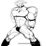  1boy bara bondage bound gay hotcha human male male_only monochrome muscle yaoi 