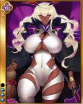 1girl artist_request big_breasts bracelet breasts cleavage covered_navel dark_skin gourd itou_ittousai_(sengoku_bushouki_muramasa) jewelry jpeg_artifacts katana large_breasts long_hair official_art parted_lips purple_eyes rope sayagata sengoku_bushouki_muramasa solo sword weapon