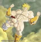  1boy bara blonde broly earring gay hotcha human male male_only muscle torn_clothing yaoi 